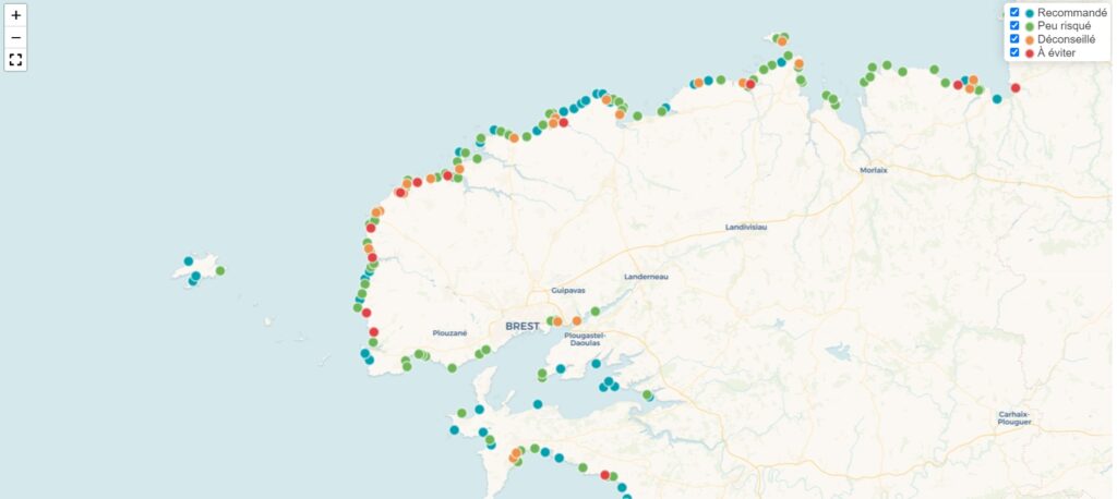 La carte La Belle Plage sur la région Bretagne
